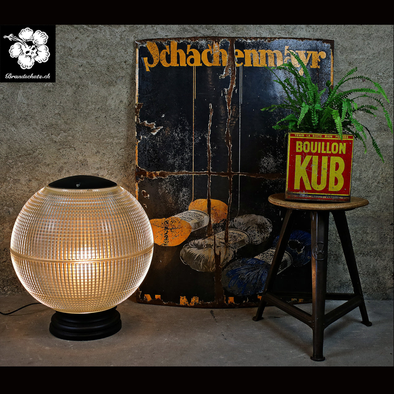 Holophane Bodenleuchte, Bodenlampe Ø 50 cm