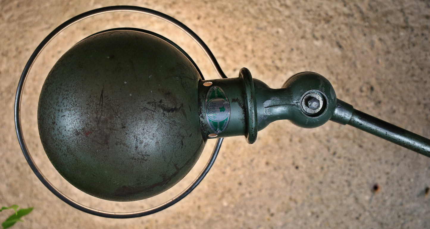 Holophane floor lamp, lamp, standing lamp on small cast iron base