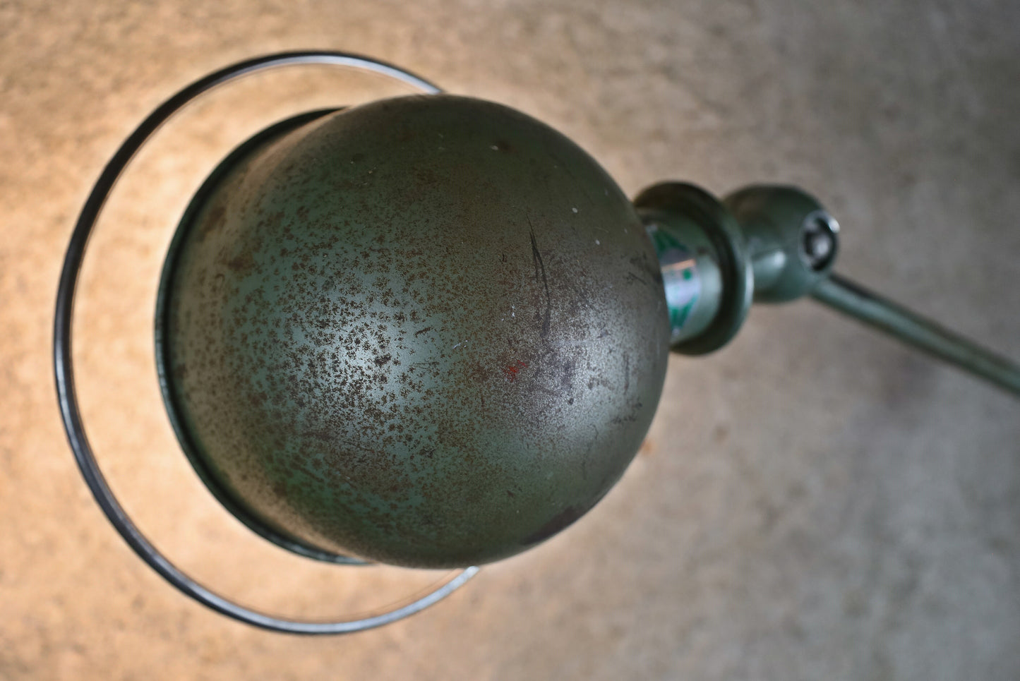 Holophane floor lamp, lamp, standing lamp on small cast iron base