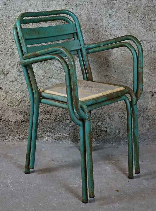 Paar Tolix T2 Stühle von Xavier Pauchard