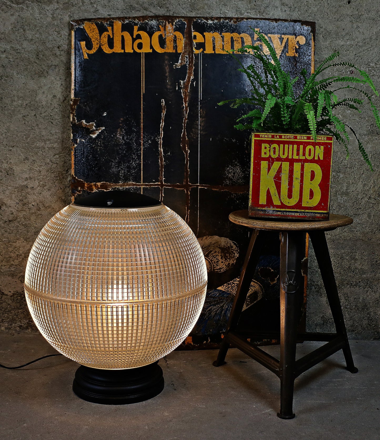 Holophane Bodenleuchte, Bodenlampe Ø 50 cm