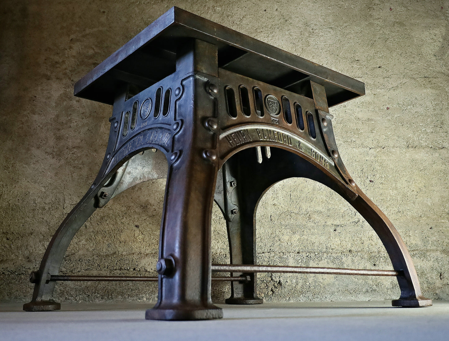 XXL coffee table made from an old mine cart / mine wagon, mine cart