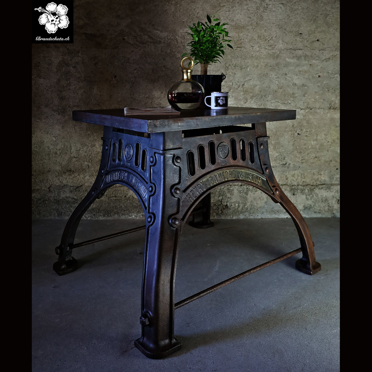 XXL coffee table made from an old mine cart / mine wagon, mine cart