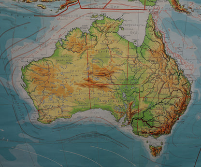Schulwandkarte Australien, Ozeanien, Indonesien