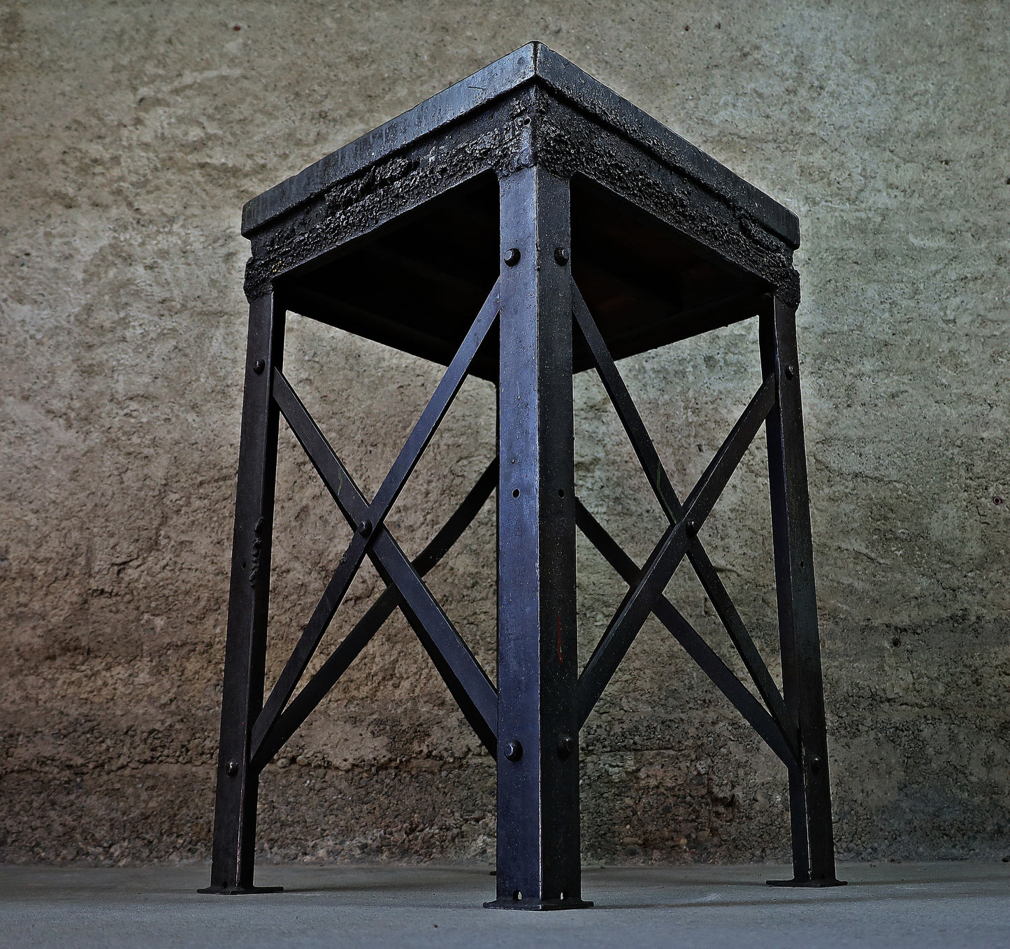 XXL coffee table made from an old mine cart / mine wagon, mine cart