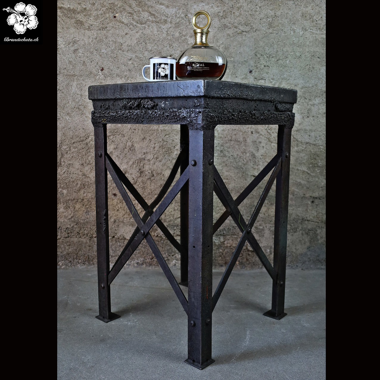 XXL coffee table made from an old mine cart / mine wagon, mine cart