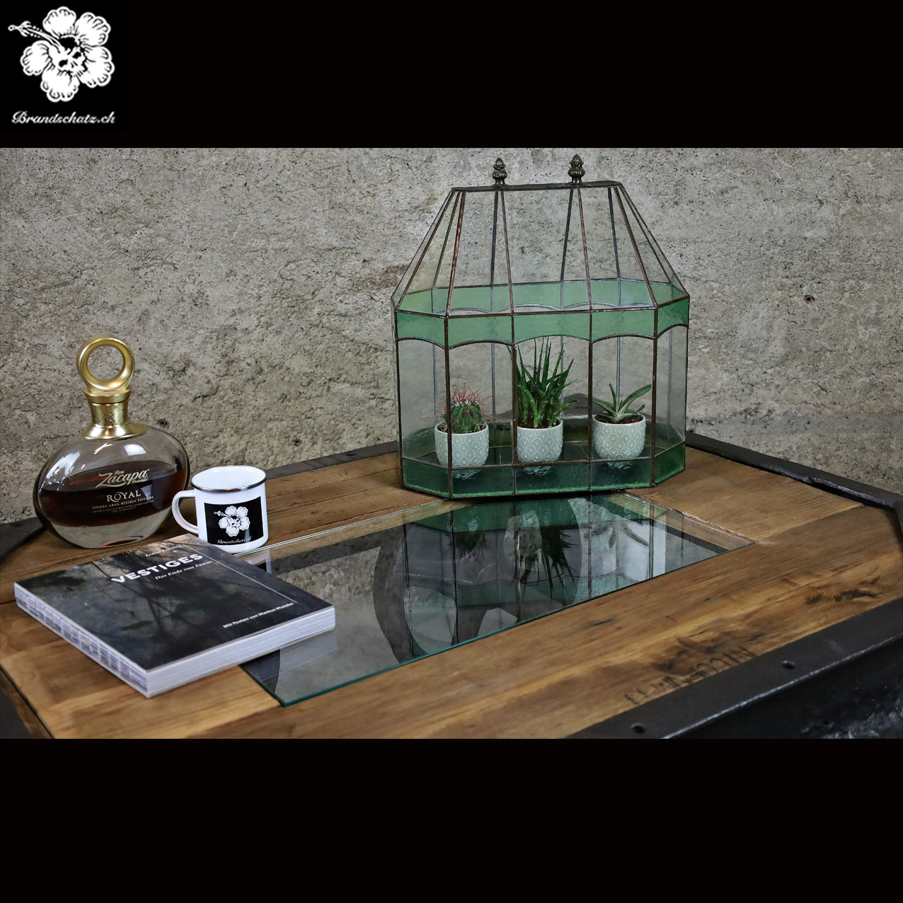 Couchtisch aus altem Minen Wagen / Lore, Minenlore A. Petolat Dijon