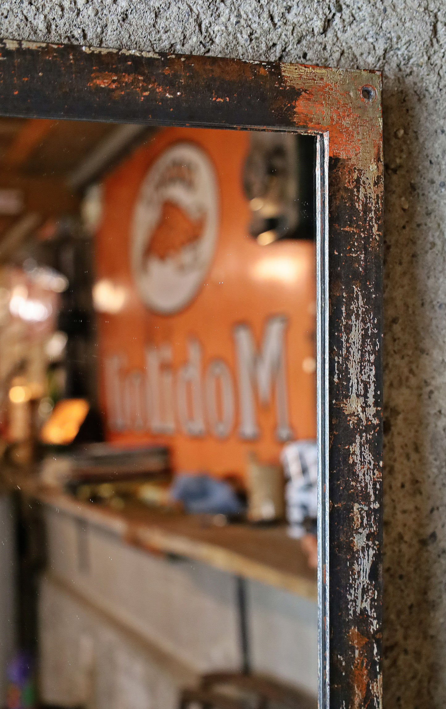 XXL Fabrikfenster, Eisenfenster, Spiegel 214 cm x142 cm