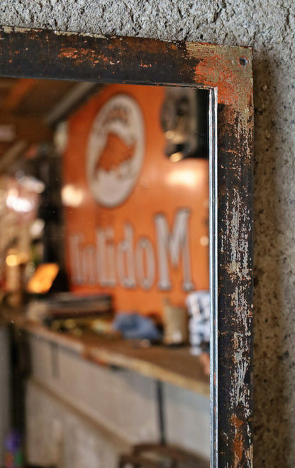 XXL Fabrikfenster, Eisenfenster, Spiegel 214 cm x142 cm